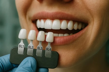 The whitest tooth composite color + photo of BL laminate color - Varangi