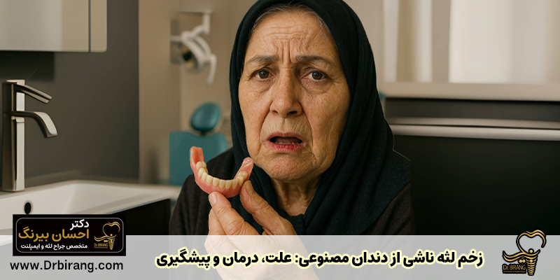 زخم لثه ناشی از دندان مصنوعی: راهنمای کامل علت، درمان و پیشگیری - دکتر احسان بیرنگ
