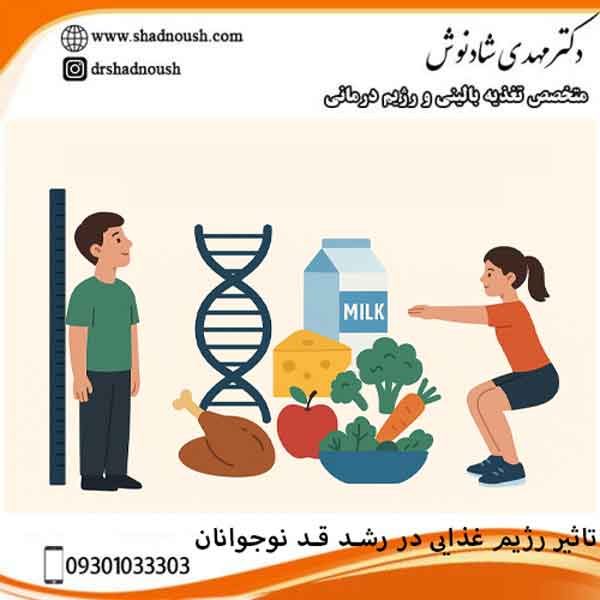 تأثیر تغذیه و ورزش بر رشد قد در دوران نوجوانی